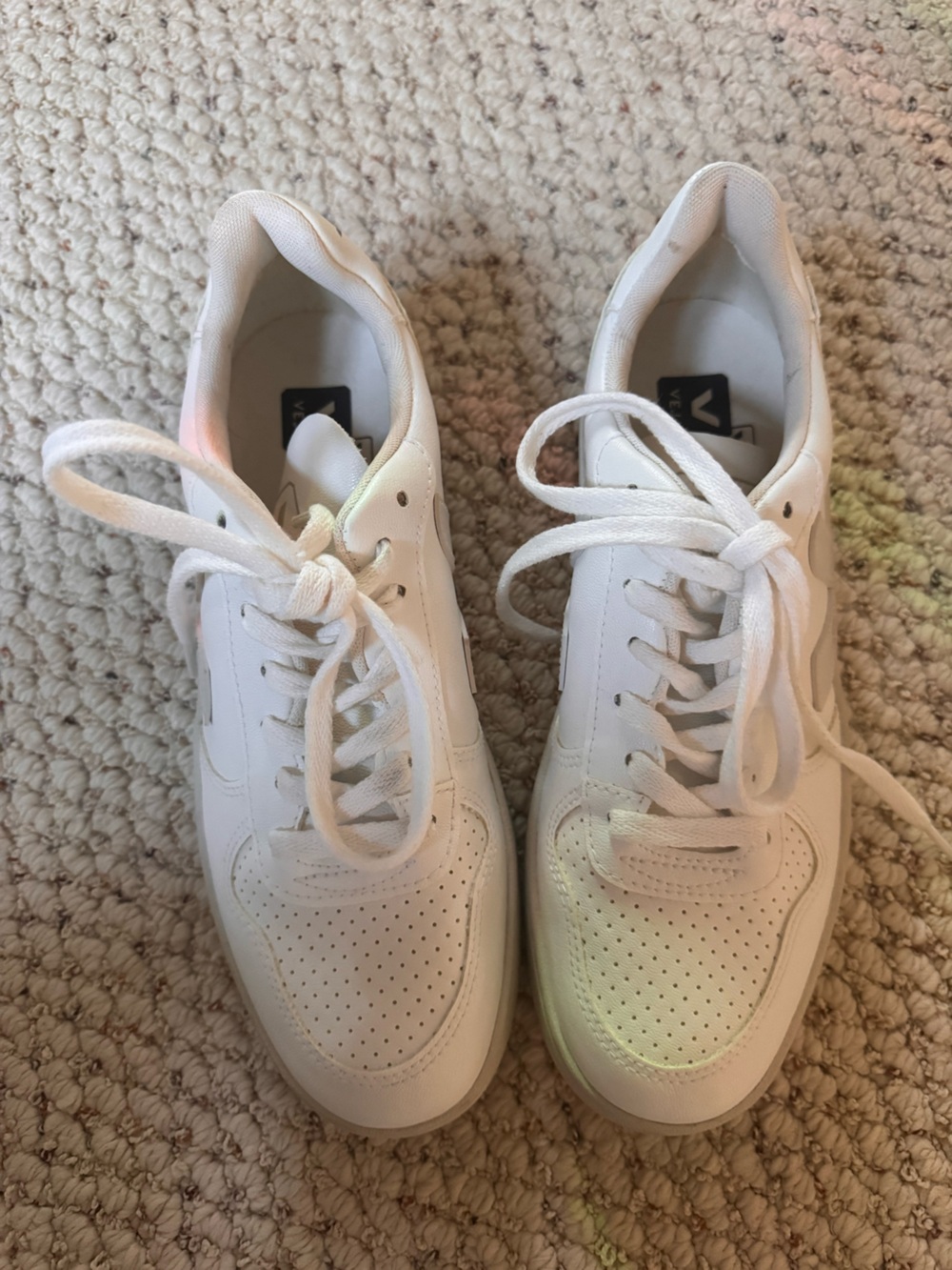 Veja V-10 CWL FULL WHITE Cream and White Women’s Low-Top Sneakers - Picture 3 of 7